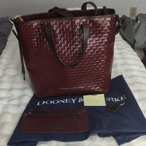 Dooney & Bourke Woven Burgundy Tote